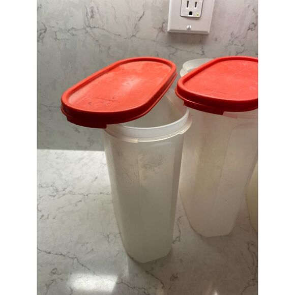 Tupperware Clear Square Kitchen Storage Containers with Lids #1615 Set of 5 - Picture 2 of 10